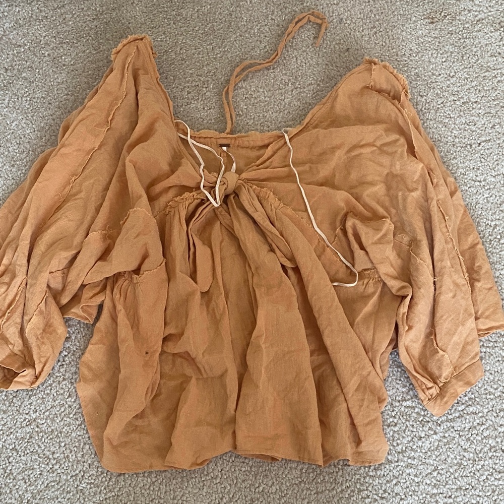 Free people  new Tan flowy summer top S